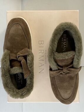 Alexandre Birman CLARITA SHEARLING SLIP ON BOOTIE SEMOLINA